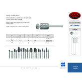 Somta Series 08C – 25 mm Double Cut Solid Carbide Burr (Cylinder End Cut)